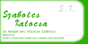 szabolcs kalocsa business card